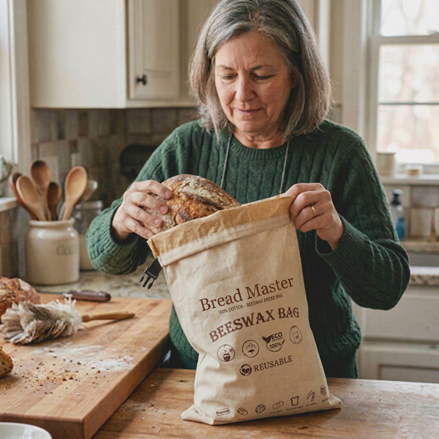 Premium 100% Cotton-Beeswax Bread Bags