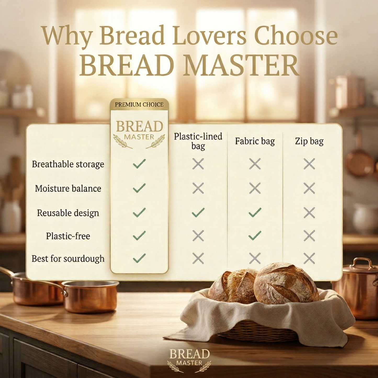 Premium 100% Cotton-Beeswax Bread Bags