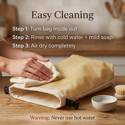 Premium 100% Cotton-Beeswax Bread Bags